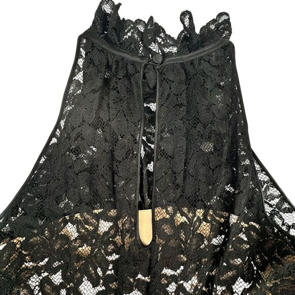 Banana Republic Women Lace Dress Sz 2 Black High Neck Sleeveless Classic Evening - Picture 7 of 16